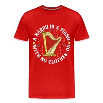 Joueur de harpe - T-shirt bio Premium Homme - rouge - Devant - Damien (186cm)
