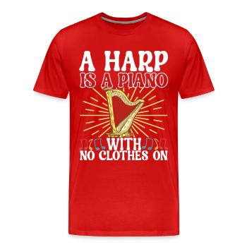 Joueur de harpe - T-shirt bio Premium Homme - rouge - Devant - Damien (186cm)