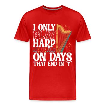 Joueur de harpe - T-shirt bio Premium Homme - rouge - Devant - Damien (186cm)