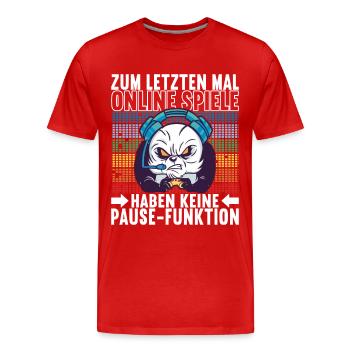 Gaming Gamer - Männer Premium Bio T-Shirt - Rot - Vorne - Damien (186cm)