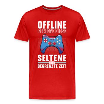Gaming Gamer - Männer Premium Bio T-Shirt - Rot - Vorne - Damien (186cm)