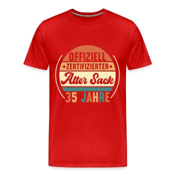 35. Geburtstag 35 Jahre - Männer Premium Bio T-Shirt - Rot - Vorne - Damien (186cm)