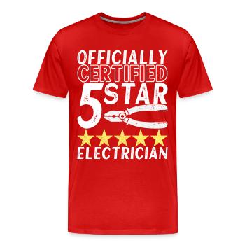 Electrician Electronics Technician - Men's Premium Organic T-Shirt - red - Front - Damien (186cm)
