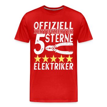 Electrician Electronics Technician - Men's Premium Organic T-Shirt - red - Front - Damien (186cm)