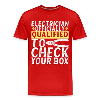 Electrician Electronics Technician - Men's Premium Organic T-Shirt - red - Front - Damien (186cm)
