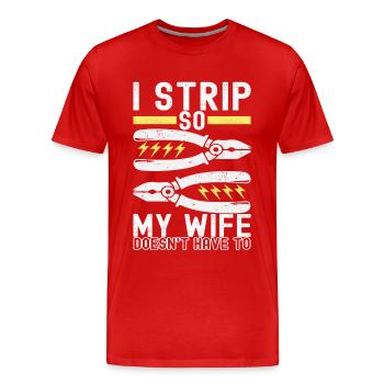 Electrician Electronics Technician - Men's Premium Organic T-Shirt - red - Front - Damien (186cm)