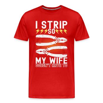 Electrician Electronics Technician - Men's Premium Organic T-Shirt - red - Front - Damien (186cm)