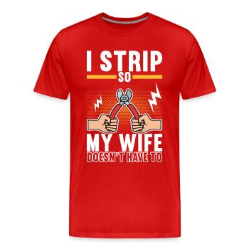 Electrician Electronics Technician - Men's Premium Organic T-Shirt - red - Front - Damien (186cm)