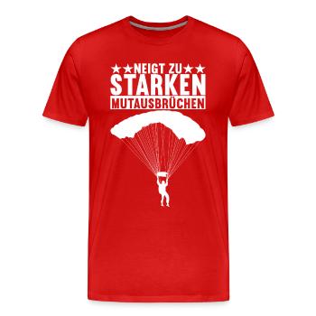 Fallschirmspringer Fallschirmsprung - Männer Premium Bio T-Shirt - Rot - Vorne - Damien (186cm)