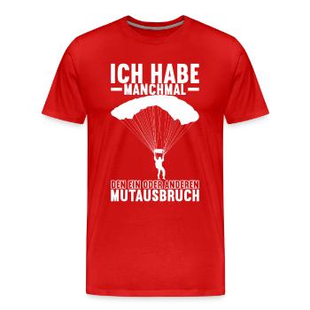 Fallschirmspringer Fallschirmsprung - Männer Premium Bio T-Shirt - Rot - Vorne - Damien (186cm)