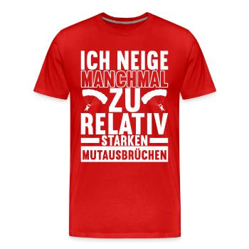 Fallschirmspringer Fallschirmsprung - Männer Premium Bio T-Shirt - Rot - Vorne - Damien (186cm)