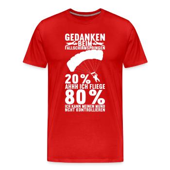 Fallschirmspringer Fallschirmsprung - Männer Premium Bio T-Shirt - Rot - Vorne - Damien (186cm)