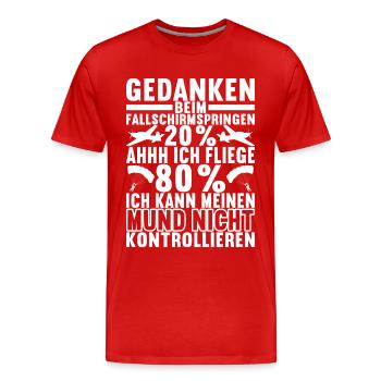Fallschirmspringer Fallschirmsprung - Männer Premium Bio T-Shirt - Rot - Vorne - Damien (186cm)