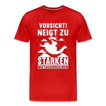 Fallschirmspringer Fallschirmsprung - Männer Premium Bio T-Shirt - Rot - Vorne - Damien (186cm)