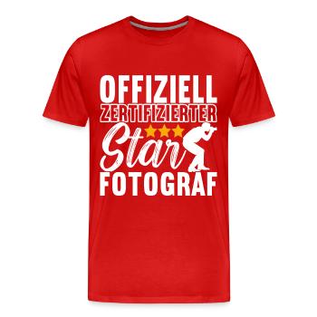 Photographe Photographie - T-shirt bio Premium Homme - rouge - Devant - Damien (186cm)