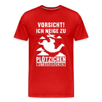 Fallschirmspringer Fallschirmsprung - Männer Premium Bio T-Shirt - Rot - Vorne - Damien (186cm)