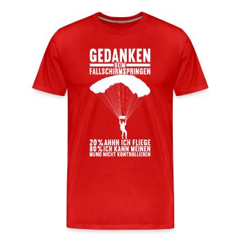 Fallschirmspringer Fallschirmsprung - Männer Premium Bio T-Shirt - Rot - Vorne - Damien (186cm)