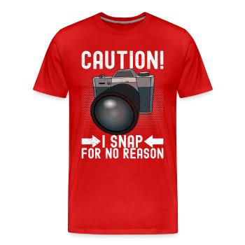 Photographer Photography - Men's Premium Organic T-Shirt - red - Front - Damien (186cm)