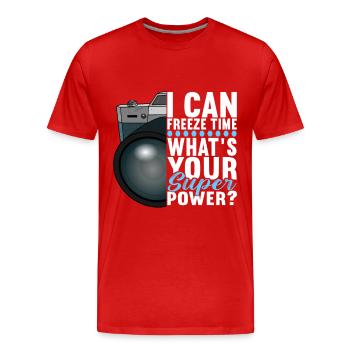 Photographer Photography - Men's Premium Organic T-Shirt - red - Front - Damien (186cm)