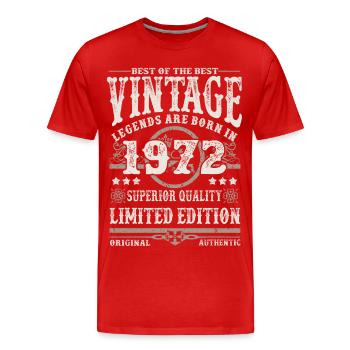 Legends are born in 1972 - Men's Premium Organic T-Shirt - red - Front - Damien (186cm)