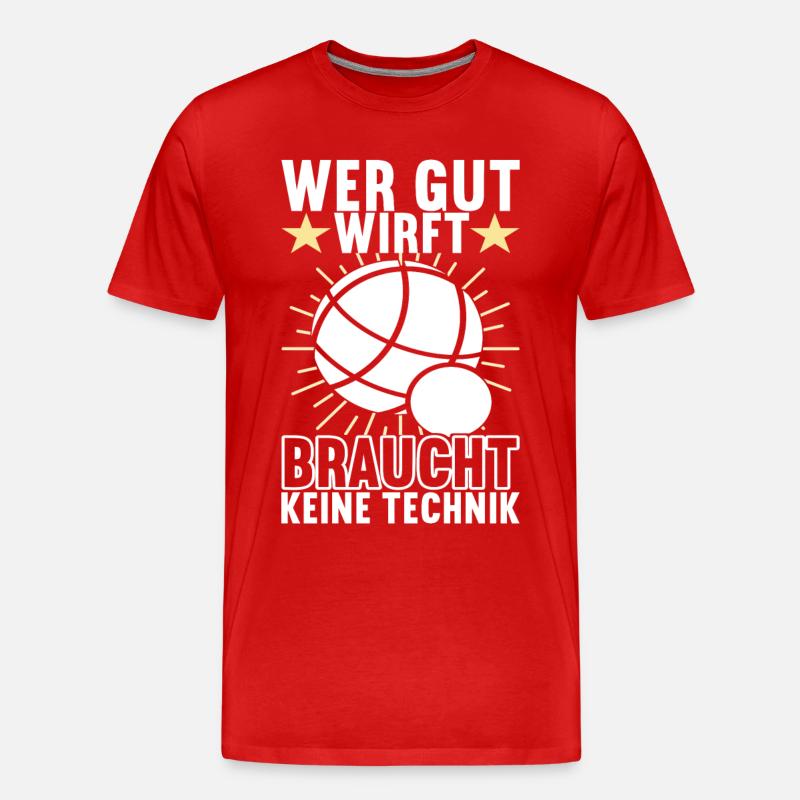 Boule Boulespieler - Männer Premium Bio T-Shirt - Rot