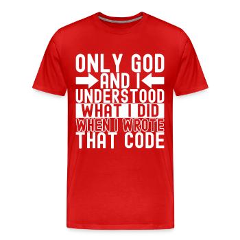 Programmer Computer Scientist - Men's Premium Organic T-Shirt - red - Front - Damien (186cm)