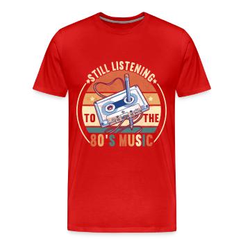90s 90s 90s Party - Men's Premium Organic T-Shirt - red - Front - Damien (186cm)