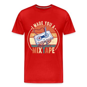 90s 90s 90s Party - Men's Premium Organic T-Shirt - red - Front - Damien (186cm)