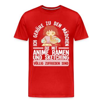 Anime Girl Manga - Männer Premium Bio T-Shirt - Rot - Vorne - Damien (186cm)