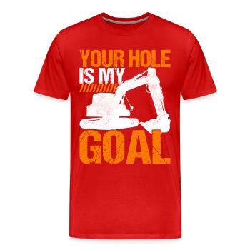 Conducteur d’excavatrice de chantier de chantier - T-shirt bio Premium Homme - rouge - Devant - Damien (186cm)