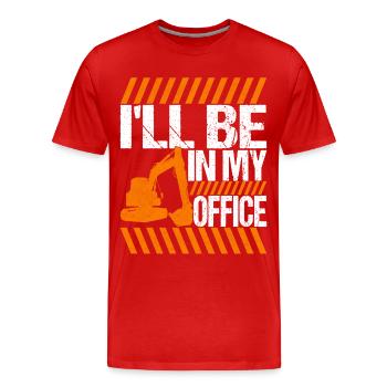 Construction site excavator excavator driver - Men's Premium Organic T-Shirt - red - Front - Damien (186cm)