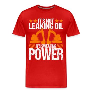 Conducteur d’excavatrice de chantier de chantier - T-shirt bio Premium Homme - rouge - Devant - Damien (186cm)