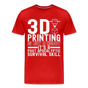 3 D Drucken - Männer Premium Bio T-Shirt - Rot - Vorne - Damien (186cm)