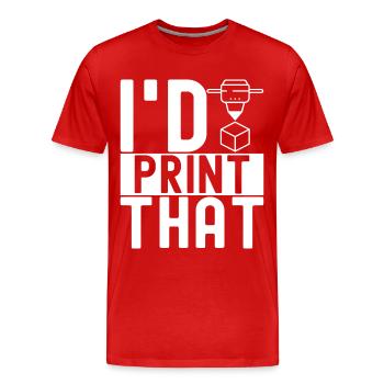 3 D Drucken - Männer Premium Bio T-Shirt - Rot - Vorne - Damien (186cm)