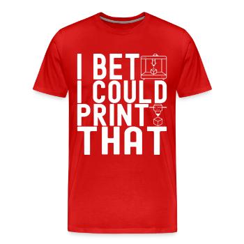 3D Printing - Men's Premium Organic T-Shirt - red - Front - Damien (186cm)