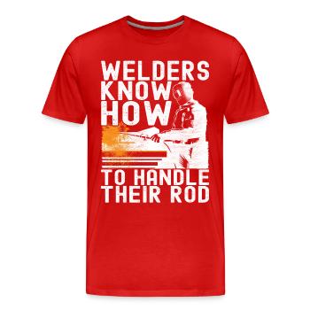 Soudeurs Soudage - T-shirt bio Premium Homme - rouge - Devant - Damien (186cm)
