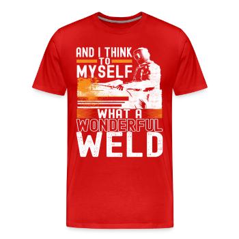 Soudeurs Soudage - T-shirt bio Premium Homme - rouge - Devant - Damien (186cm)