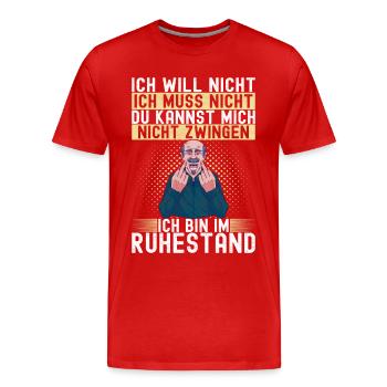 Ruhestand Rente - Männer Premium Bio T-Shirt - Rot - Vorne - Damien (186cm)