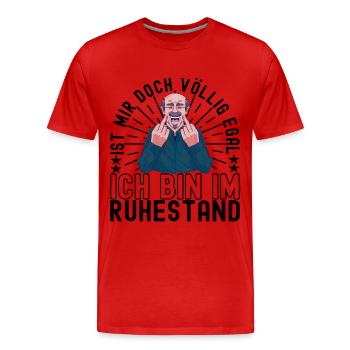 Ruhestand Rente - Männer Premium Bio T-Shirt - Rot - Vorne - Damien (186cm)