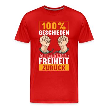 Geschieden Scheidung - Männer Premium Bio T-Shirt - Rot - Vorne - Damien (186cm)