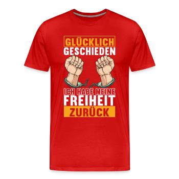 Geschieden Scheidung - Männer Premium Bio T-Shirt - Rot - Vorne - Damien (186cm)