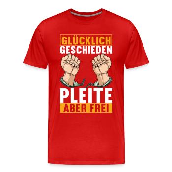 Geschieden Scheidung - Männer Premium Bio T-Shirt - Rot - Vorne - Damien (186cm)