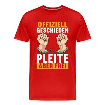 Geschieden Scheidung - Männer Premium Bio T-Shirt - Rot - Vorne - Damien (186cm)