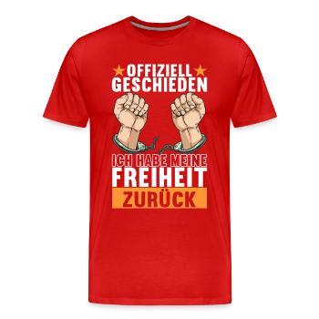 Geschieden Scheidung - Männer Premium Bio T-Shirt - Rot - Vorne - Damien (186cm)