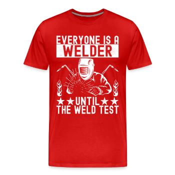 Schweißer Schweißen - Männer Premium Bio T-Shirt - Rot - Vorne - Damien (186cm)
