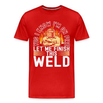 Schweißer Schweißen - Männer Premium Bio T-Shirt - Rot - Vorne - Damien (186cm)