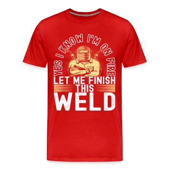Soudage par soudeur - T-shirt bio Premium Homme - rouge - Devant - Damien (186cm)