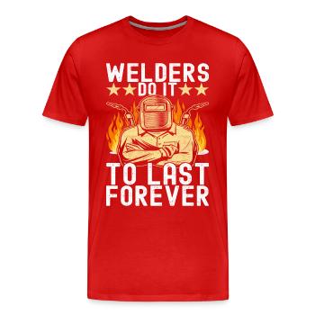 Soudage par soudeur - T-shirt bio Premium Homme - rouge - Devant - Damien (186cm)