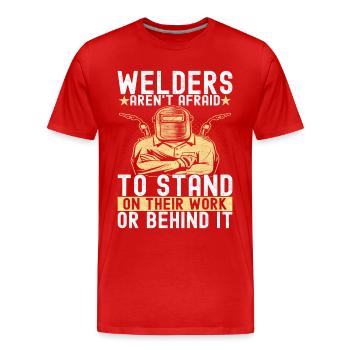 Schweißer Schweißen - Männer Premium Bio T-Shirt - Rot - Vorne - Damien (186cm)