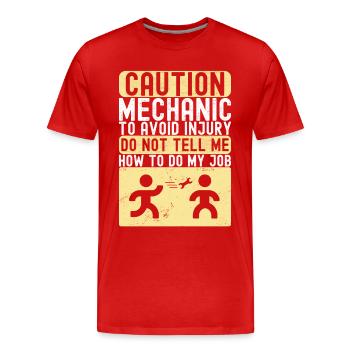 Car mechanic Mechatronics technician - Men's Premium Organic T-Shirt - red - Front - Damien (186cm)